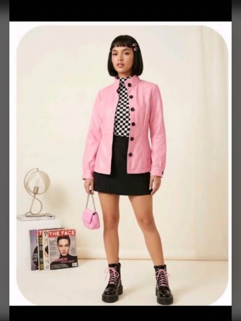 Unbranded Faux Leather Jacket Shacket S Pink Barbiecore Y2K Cyberpunk Soft Girl